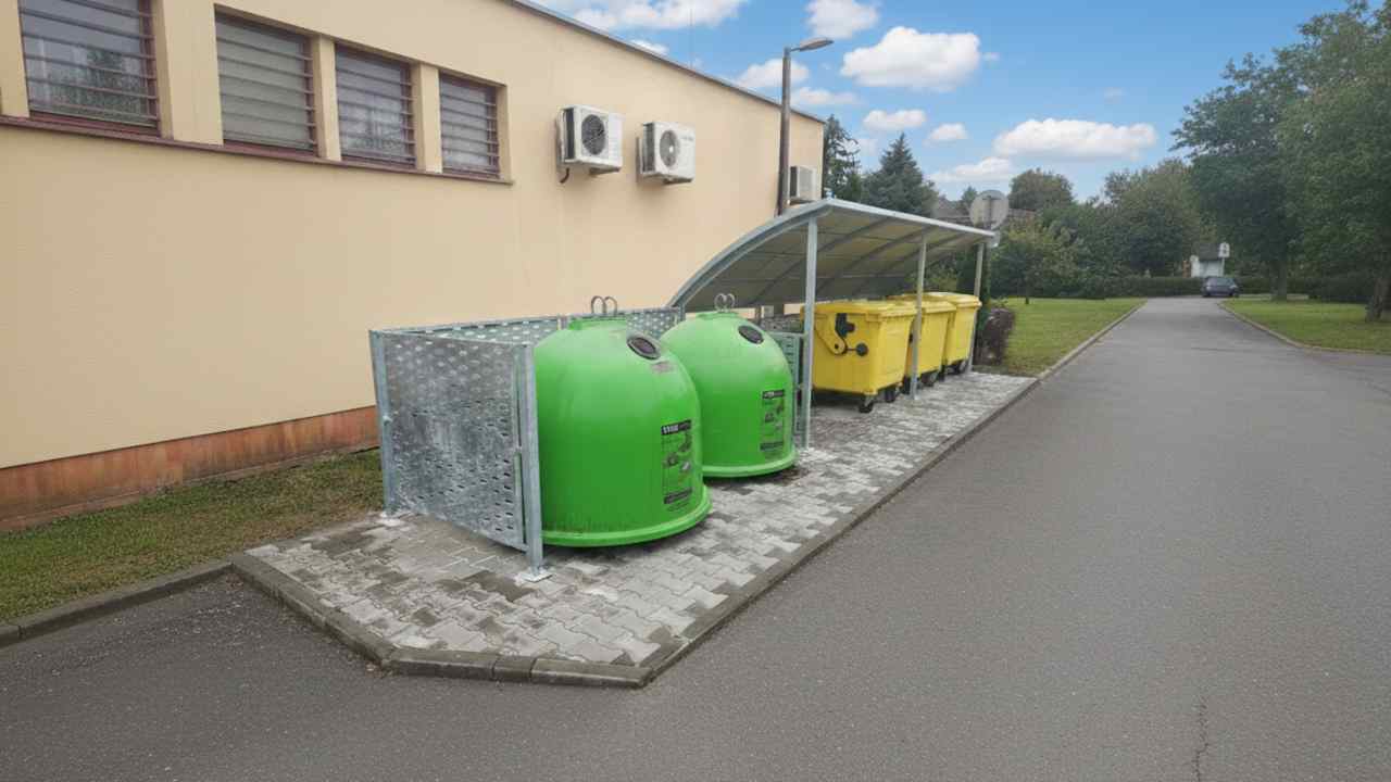 Přístřešek pro kontejnery Modular s oplocením-1